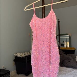 Lucy in the Sky Pink Sequin Mini Dress
